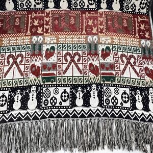 Christmas Curl Up Santa Throw Blanket Tapestry Holiday Home Decor Rectangle